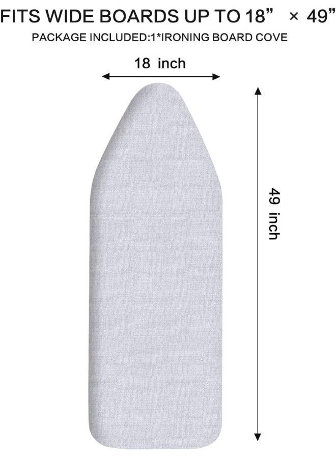 SheeChung Ironing Board Cover And Pad For Extra Wide 18 X 49 Ironing Boards, Premium Heavy Duty 3-Layer Silicone Coated Cover With 2Mm Foam And 4Mm Felt, Resists Scorching And Staining - Image 1