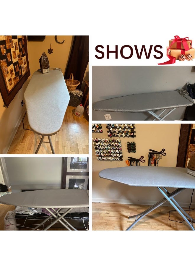 SheeChung Ironing Board Cover And Pad For Extra Wide 18 X 49 Ironing Boards, Premium Heavy Duty 3-Layer Silicone Coated Cover With 2Mm Foam And 4Mm Felt, Resists Scorching And Staining - Image 3