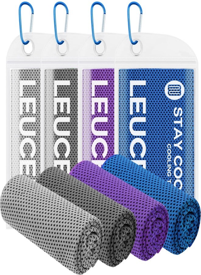 Leuceiy 4 Pack Cooling Towels (40"x12"), Cooling Towels for Neck and Face, Gym Towel for Working Out, Soft Breathable Microfiber Ice Towel for Yoga Sport Running Golf - Image 1