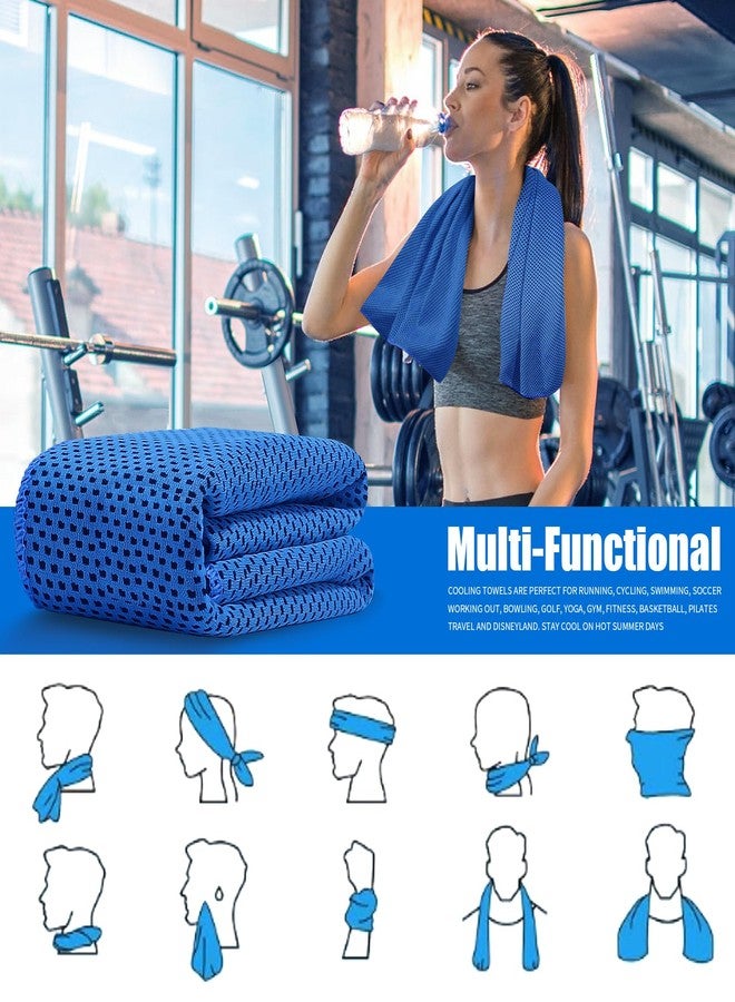 Leuceiy 4 Pack Cooling Towels (40"x12"), Cooling Towels for Neck and Face, Gym Towel for Working Out, Soft Breathable Microfiber Ice Towel for Yoga Sport Running Golf - Image 2