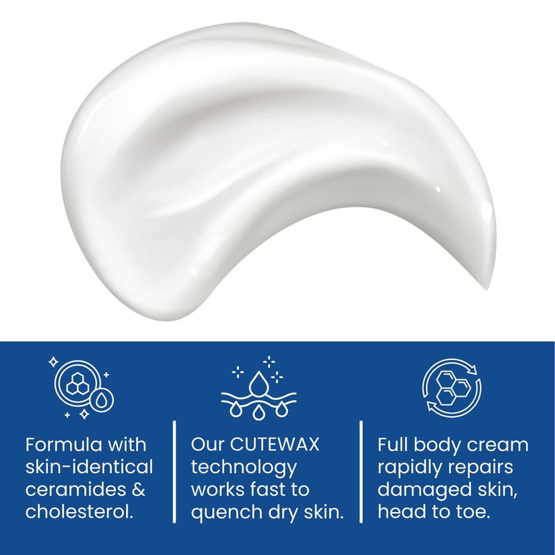 Cutemol CM Emollient Moisturizing Cream - For Severely Dry and Damaged Skin - Natural Beeswax Formulation containing Ceramides - Hydration for Cracked Hands and Feet, Eczema, Psoriasis (8 oz) - Image 3