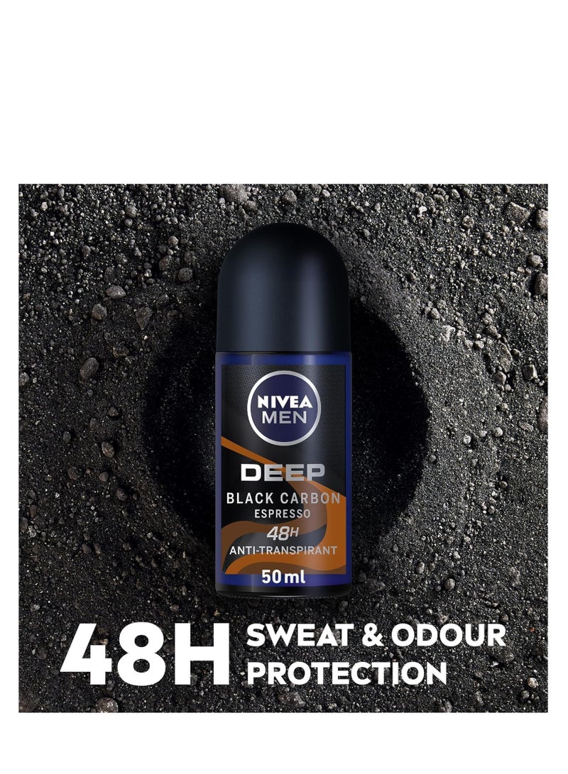 نيفيا 4 عبوة مزيل العرق رول أون للرجال دييب بلاك كربون 50 مل - Image 3