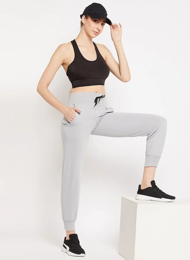كلوفيا Clovia Comfort Fit Active Joggers in Dark Grey with Side Pockets