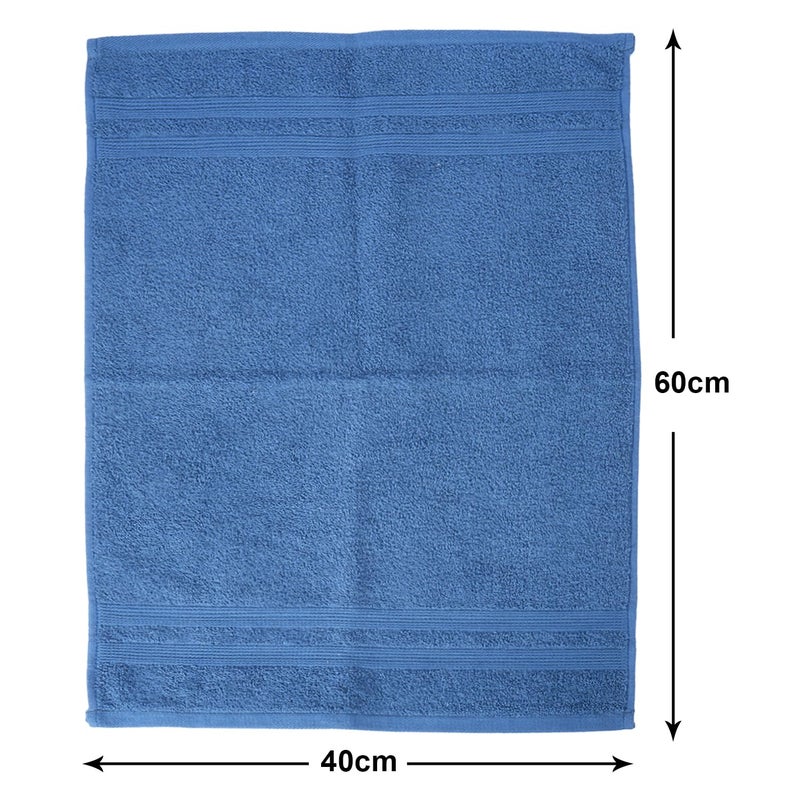 Kuber Industries 525 GSM Cotton Hand Towels |Super Soft, Quick Absorbent & Anti-Bacterial|Gym & Workout Towels|Pack of 2 (Blue & Ivory) - Image 3