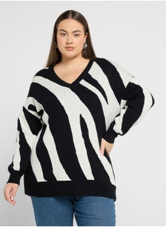 Vero Moda Curve V Neck Knitted Sweater  - Image 1