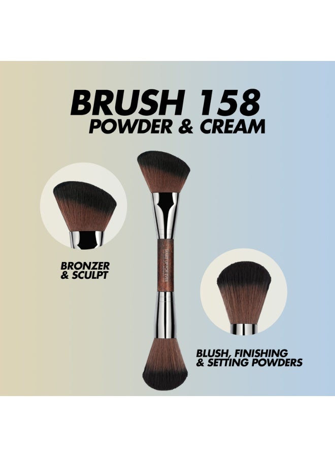MAKE UP FOR EVER #158 Double-Ended Sculpting Brush - Blush and Highlighter - Image 2