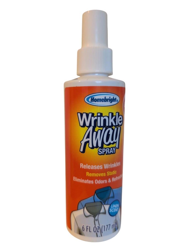 Homebright Wrinkle Away Spray, Linen Scent, Static Remover and Wrinkle Releaser, 6 Fl Oz - Image 1