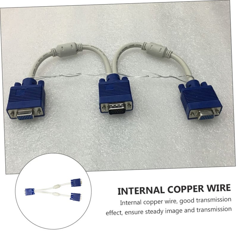 2 Pack VGA Splitter Cable Male to Female Monitor Adapter with ABS Wire for Stable Data Transmission - Image 5