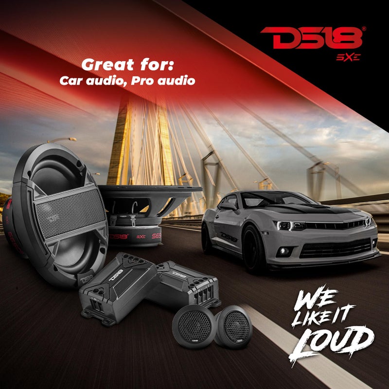 DS18 S65C Select 6.5" 2-Way Component Speaker Set 200 Watts 4-Ohm, Grill Included, Pair - 6.5" Door Speakers 2-Way with 1.5" Tweeters and 2X Passive Crossovers, Component Speaker System - Set of 2 - Image 5