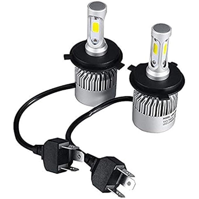 ريحني مصابيح أمامية للسيارات H4 LED مع لمبات إضاءة بيضاء 8000 لومن Cob 6500 كلفن - Image 1