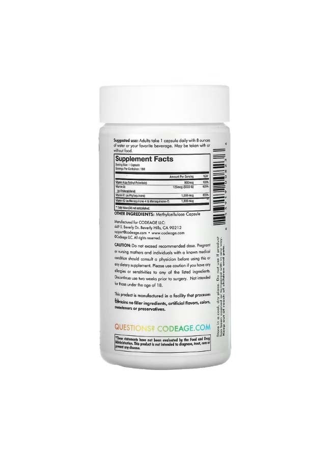 كوديدج Vitamins A.D.K Vitamins 180 Capsules - Image 2