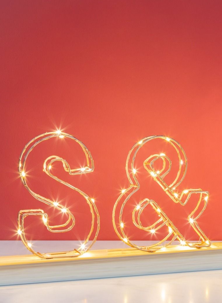 سلة حرف S مضيء لون ذهبي - Image 4