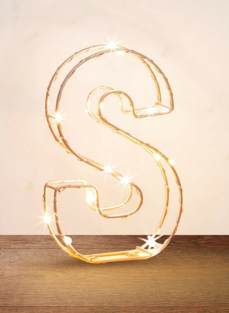 سلة حرف S مضيء لون ذهبي - Image 1