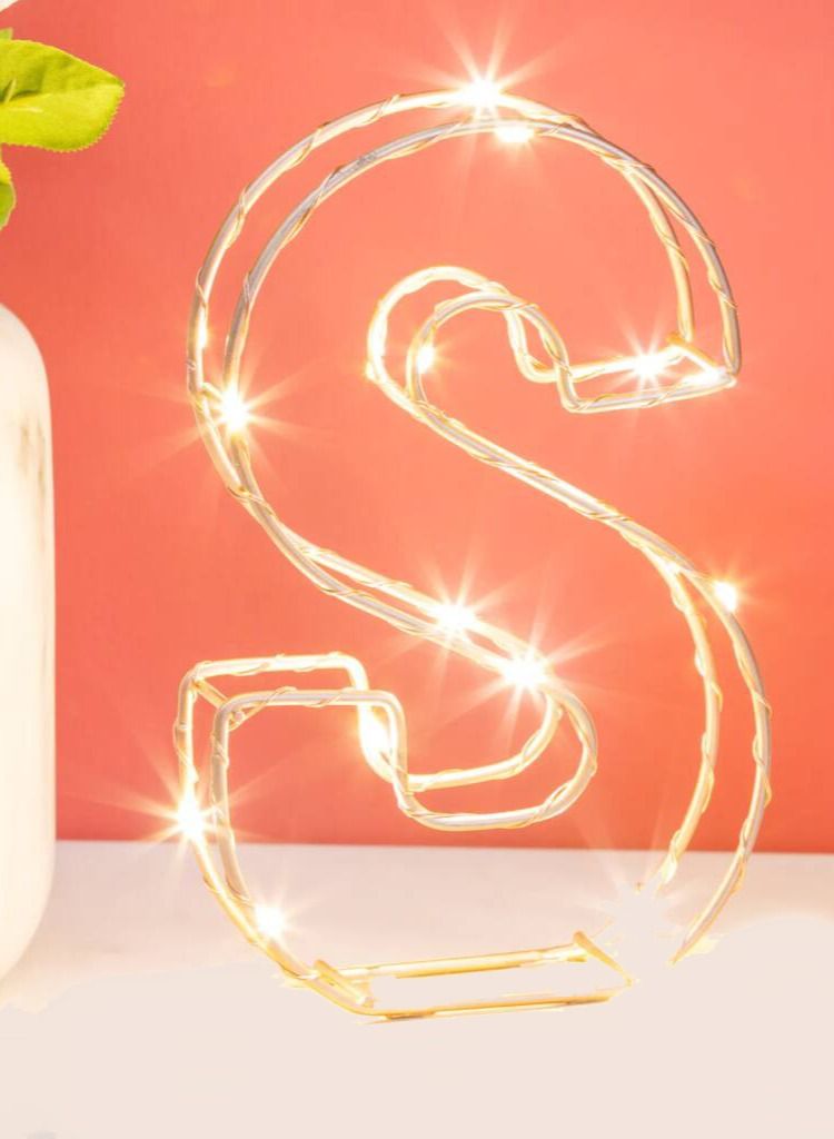 سلة حرف S مضيء لون ذهبي - Image 2