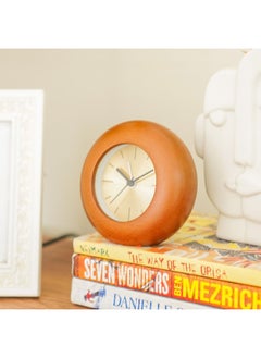 DANUBE HOME Sazwa Wooden Alarm Clock Wooden Morning Alarm Vintage Classic Bedside Analog Alarm Clock Brown 11.5X11.5X4.5Cm  - Image 3