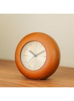 DANUBE HOME Sazwa Wooden Alarm Clock Wooden Morning Alarm Vintage Classic Bedside Analog Alarm Clock Brown 11.5X11.5X4.5Cm  - Image 1