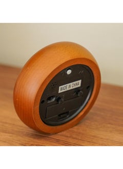 DANUBE HOME Sazwa Wooden Alarm Clock Wooden Morning Alarm Vintage Classic Bedside Analog Alarm Clock Brown 11.5X11.5X4.5Cm  - Image 2