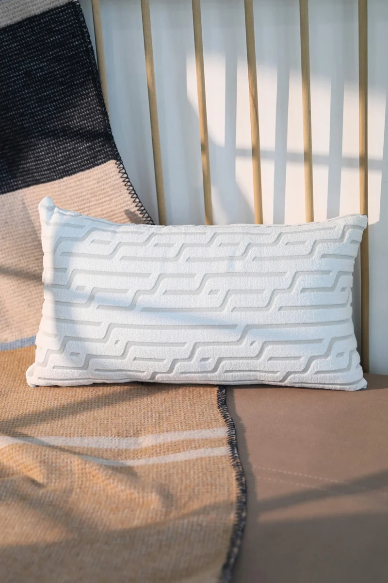Favora Authentic Rectangular Punch Cushion Cover Gray