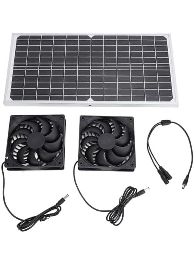 Solar Powered Exhaust Fan Kit 16W Monocrystalline Dual Ventilation Fans - Image 1