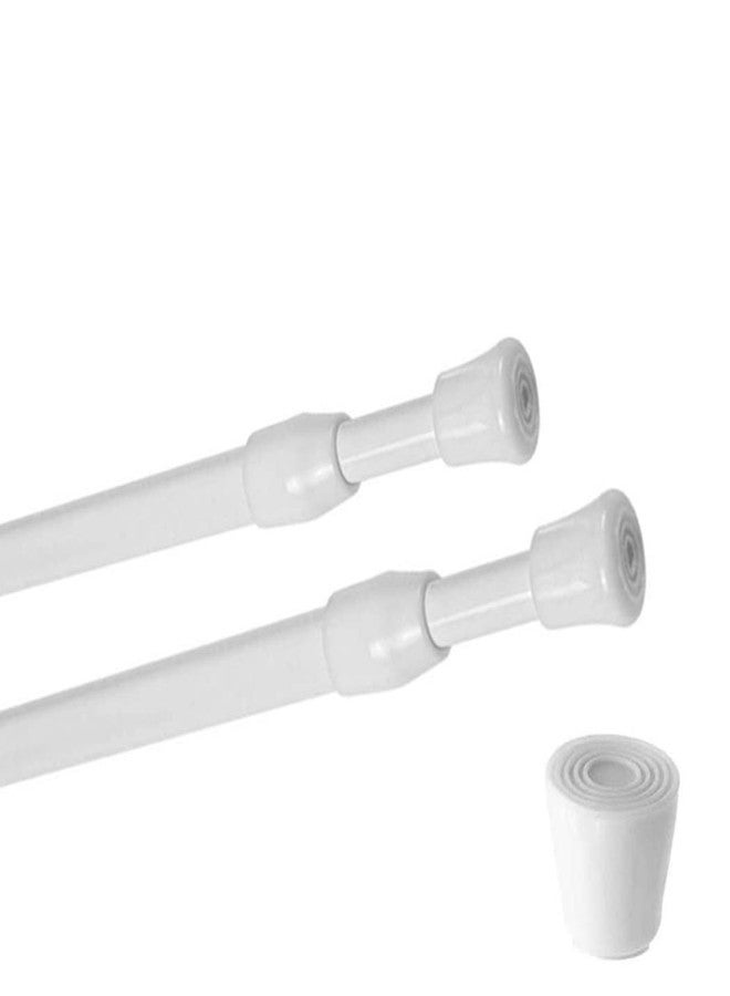 Ebonee 3 Pack Adjustable Spring Tension Curtain Rod for Cupboard Bars, White Extendable Small Short 15.7-28 inch Spring Tension Closet Rods for Shower Bathroom Window Wardrobe - Image 4