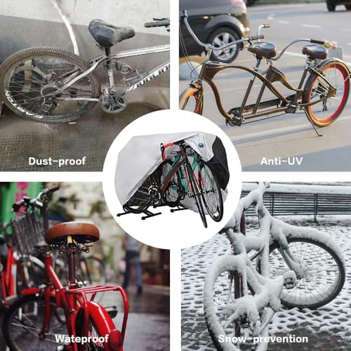 hanmir Bike Cover for 2-3 Bike Waterproof Outdoor Bicycle Cover with Lock Hole for Mountain Road Bikes - Image 4