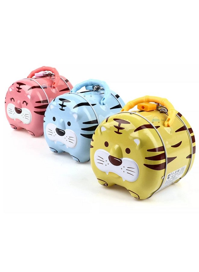 FunBlast Tiger Coin Box for Kids with Lock and Key - Cartoon Toy Money Bank for Kids Piggy Saving Box for Girls, Boys, Birthday Return Gift for Children (Pack of 3 Pcs, Multicolor) - Image 2