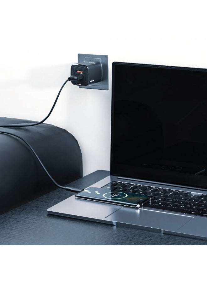 GREEN LION Dual Port Wall Charger with 2 USB-A Port & USB-A To Micro 1m Cable / Charging Protection /  Over-Voltage Protection , Over-Circuit Protection, Over-Heating & Short Circuit Protection / Ultra Compact / Output Power of 10.5W / Phone Charger 2 Plugs / For SmartPhones - Black - Image 2