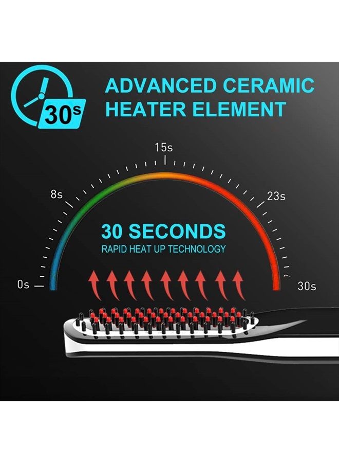 VIKICON مستقيم اللحية، مشط فرد اللحية بحجم صغير/بدون سلك/إيقاف تلقائي للسفر، المنزل، المواعيد، هدية رائعة للأب، هدية يوم الأب - Image 5
