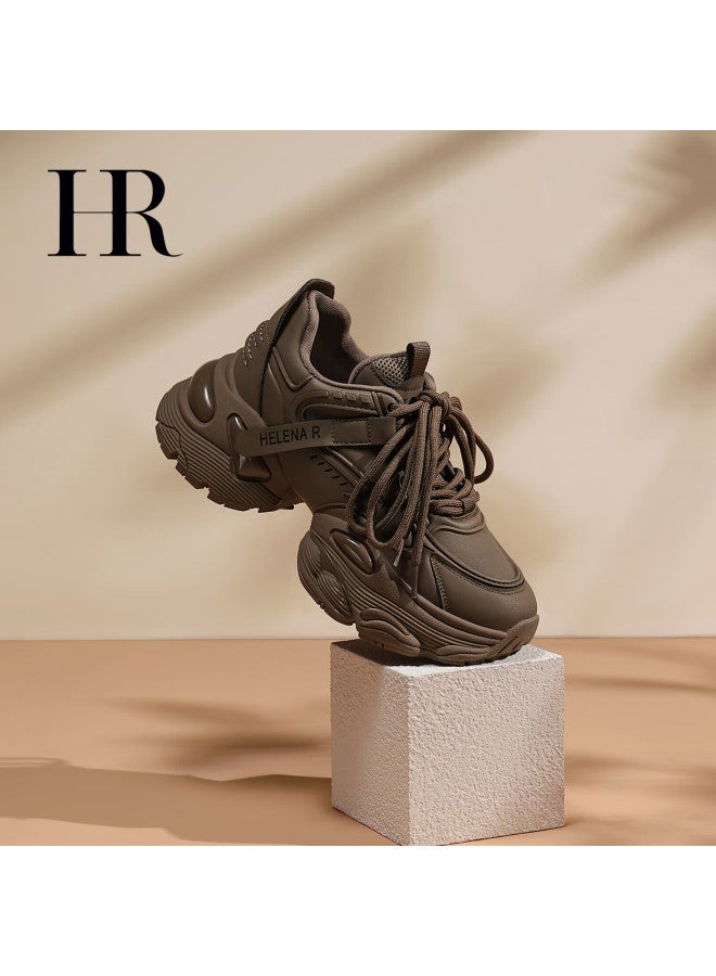 Hrhr Women's Shoes Autumn Winter New Versatile Air Cushion Sports Dad Sneakers Black Size 38 - Image 4