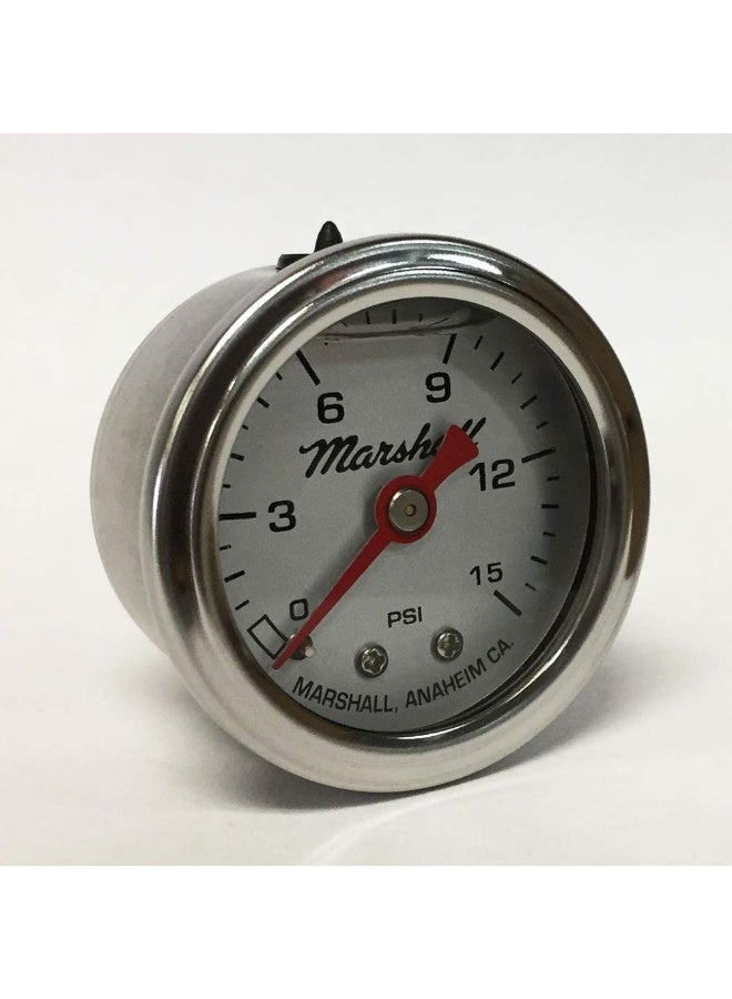Marshall Instruments LS00015 Silver Dial Fuel Pressure Gauge - Image 1