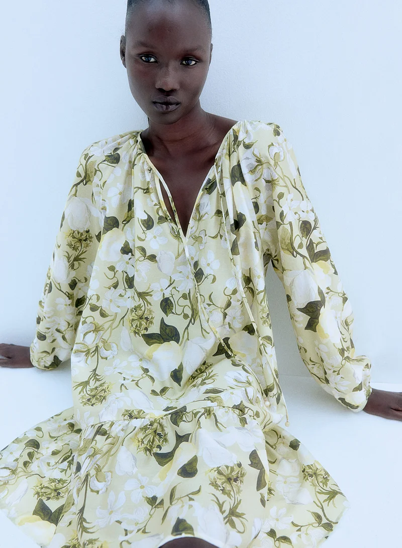 H&M Floral Print Mini Dress