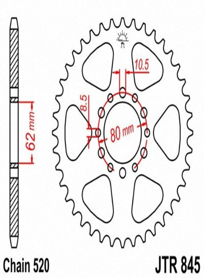 JT Sprockets JTR845.46 46T Steel Rear Sprocket - Image 2