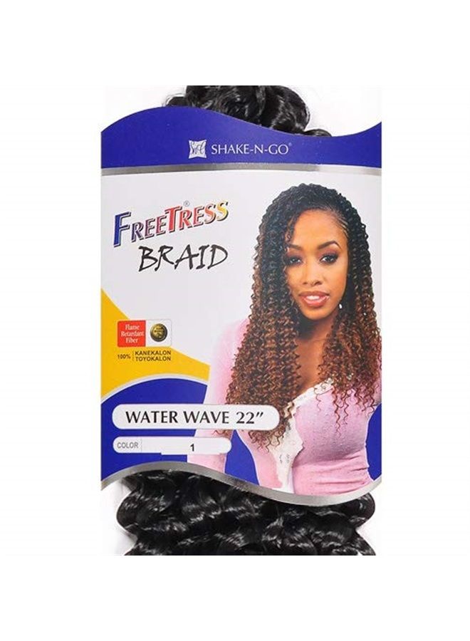 Freetress Synthetic Hair Braids FreeTress Water Wave Bulk 22" (6-Pack, 1B)  - Image 2