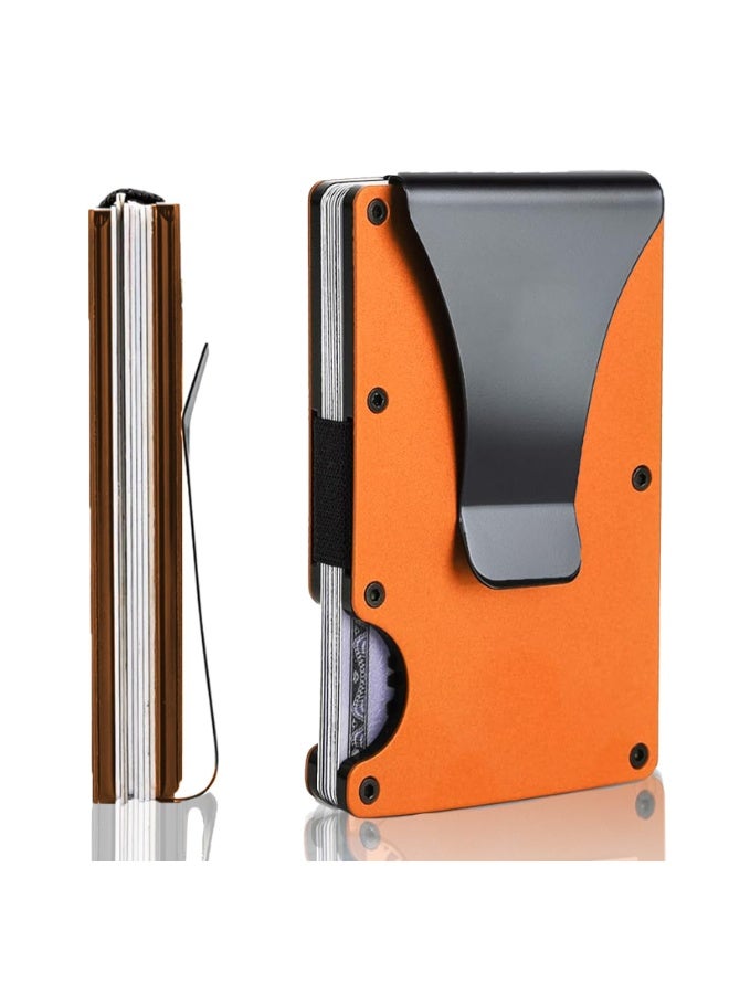 Minimalist RFID Blocking Wallet with Aluminum Money Clip, Slim Metal Credit Card Holder for Men & Women - Image 1