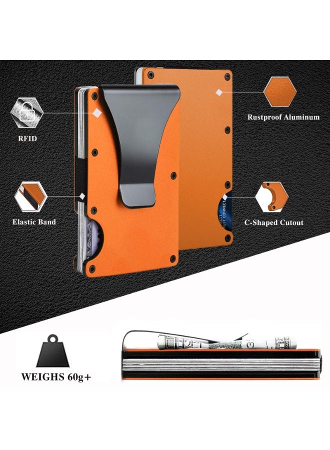 Minimalist RFID Blocking Wallet with Aluminum Money Clip, Slim Metal Credit Card Holder for Men & Women - Image 5