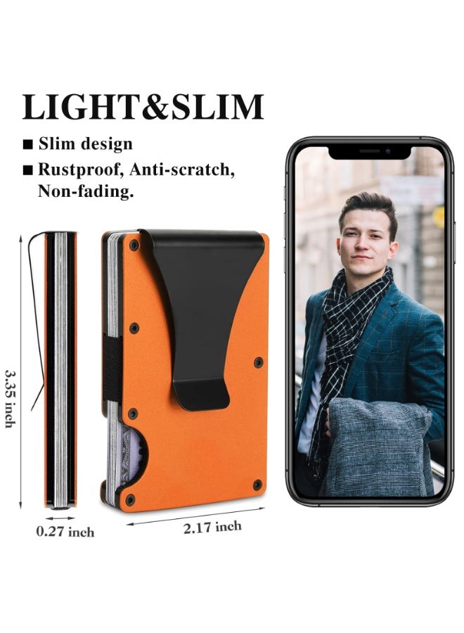 Minimalist RFID Blocking Wallet with Aluminum Money Clip, Slim Metal Credit Card Holder for Men & Women - Image 3