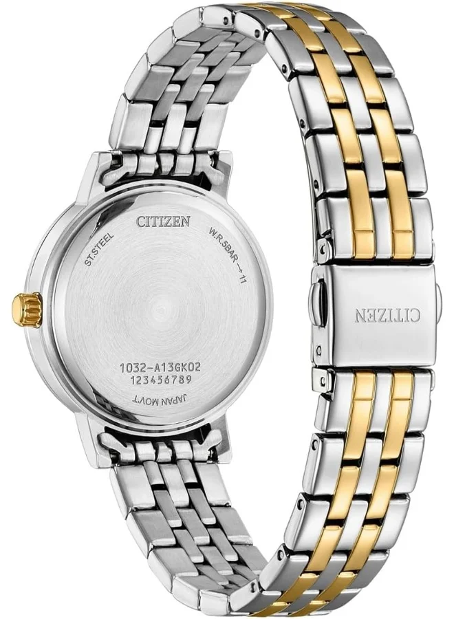 Citizen  Women's Stainless Steel with Two-Tone Gold Plating Analog Watch EL3106-59D - 31 mm  | Best Price UAE