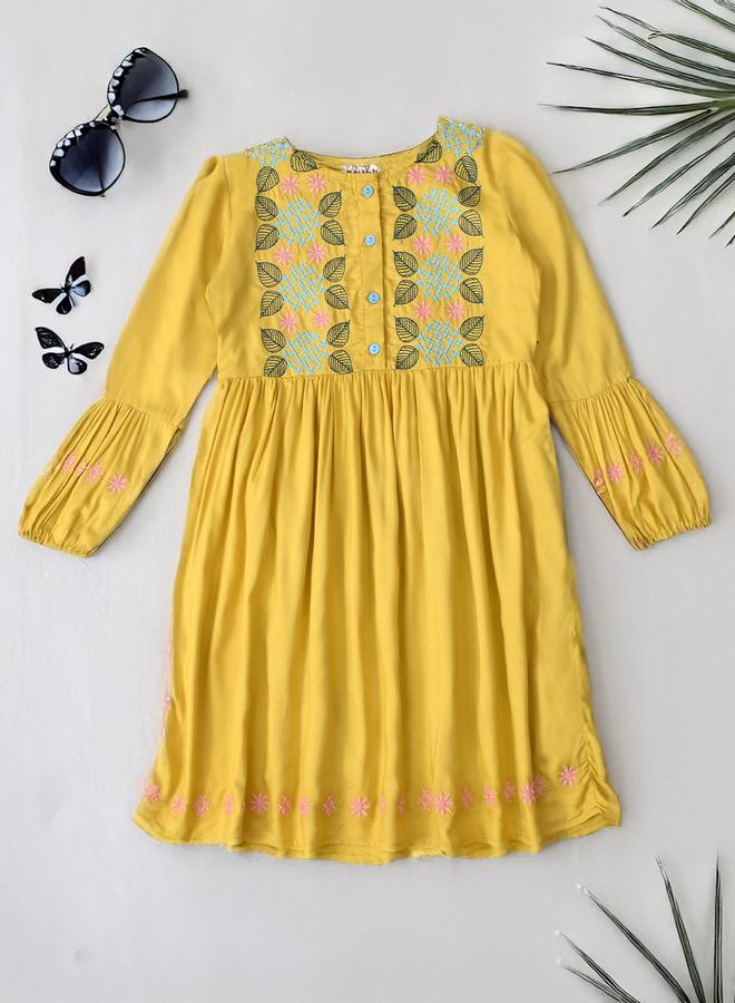 BELLA MODA Embroidered A-Line Dress - Image 1