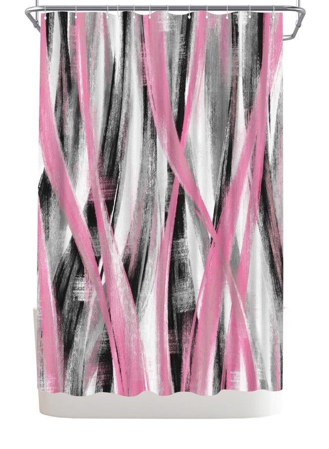 WELMECO Geometric Shower Curtain Modern Abstract Shower Curtain Bathroom Decor Polyester Fabric, 72x72inch (Pink and Grey) - Image 5