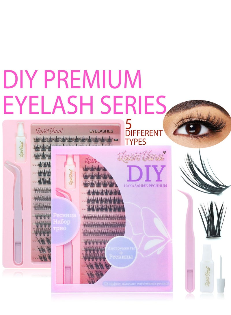 لاشفانا 303 قطعة من رموش العين الصناعية، مجموعة كيت لتركيب الرموش بأسلوب DIY، مجموعات رموش مع لاصق للرموش ومجموعة لثني الرموش، مجموعة رموش طبيعية للعين، سهلة الاستخدام في المنزل، مجموعة 30d + 40d. - Image 2