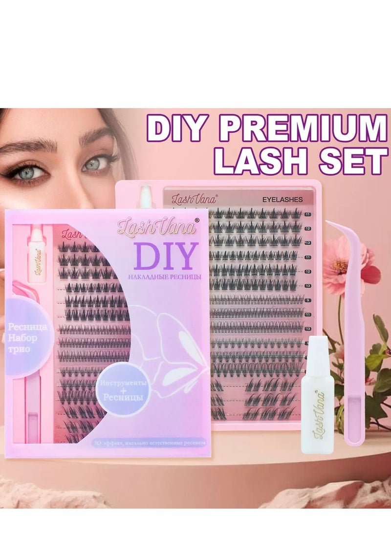 لاشفانا 303 قطعة من رموش العين الصناعية، مجموعة كيت لتركيب الرموش بأسلوب DIY، مجموعات رموش مع لاصق للرموش ومجموعة لثني الرموش، مجموعة رموش طبيعية للعين، سهلة الاستخدام في المنزل، مجموعة 30d + 40d. - Image 1