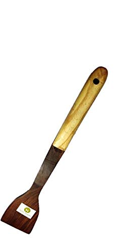 ARMAN SPOONS - Believe in Quality Dosa Roti Spatula - Genuine Teak Wood Cooking Spatula Ladles (Wooden Spatula with Handle for Pan) Nonstick (12 inch Long) - Image 1