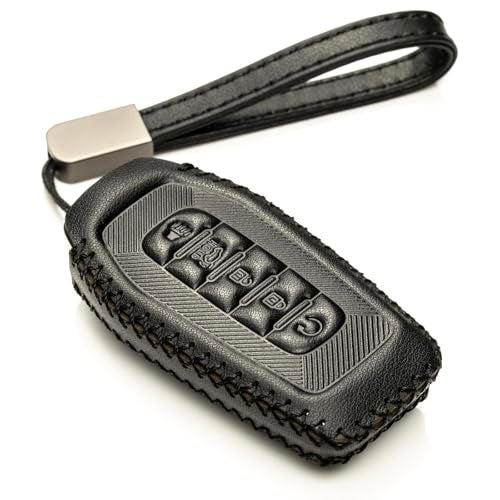 Vitodeco Leather Key Fob Cover Case Protector Compatible with Infiniti QX60 QX80 20252026 Models 5 Buttons All Black - Image 1