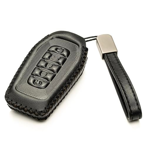 Vitodeco Leather Key Fob Cover Case Protector Compatible with Infiniti QX60 QX80 20252026 Models 5 Buttons All Black - Image 3