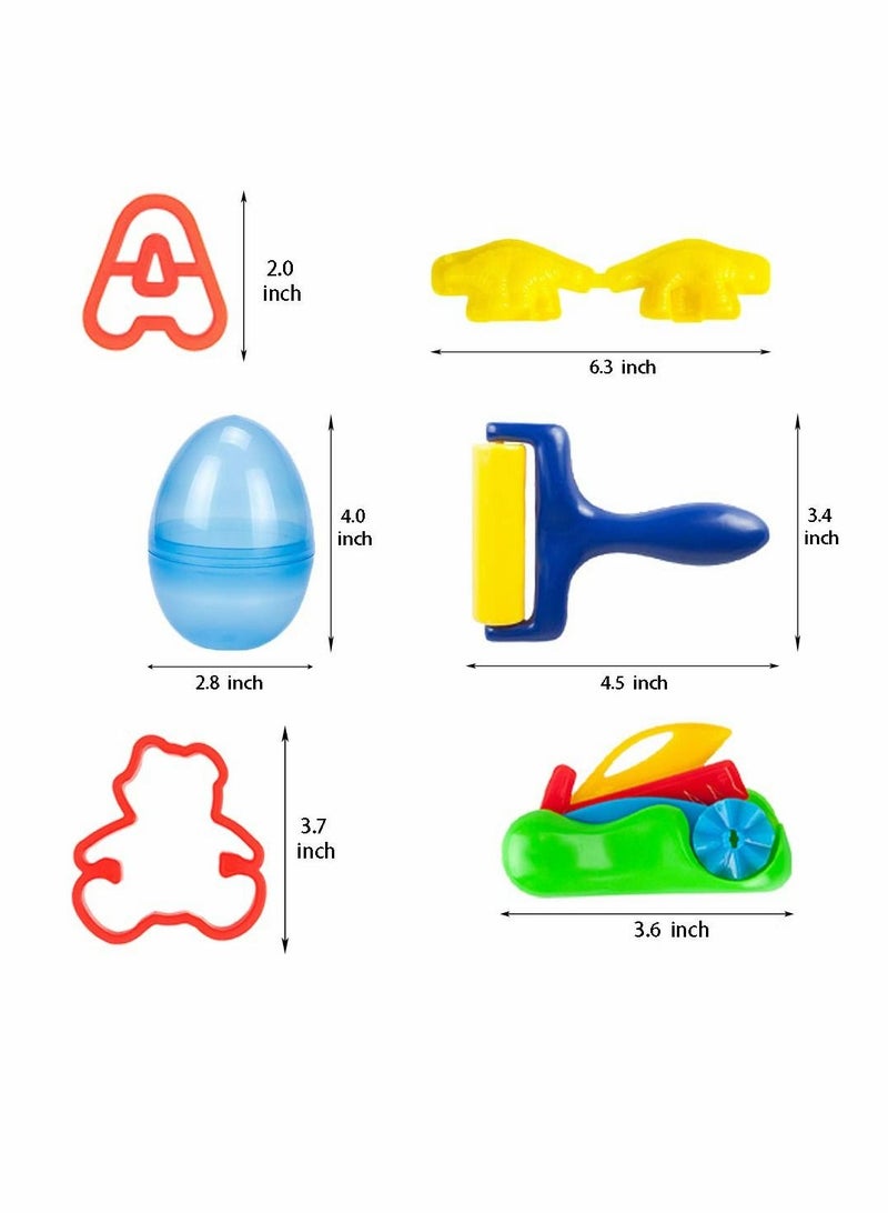 KASTWAVE Play Dough Tools Set, for Kids Letter Molds Dinosaur Molds Various Plastic Animal Molds for Creative Dough Cutting Dough Tools Set for Kids, Various Plastic Molds, Assorted Colors (45 Pieces) - Image 5