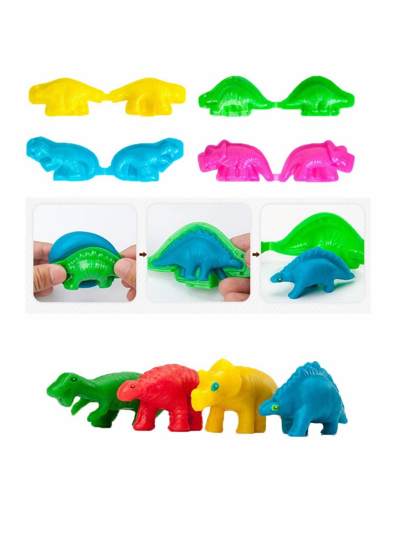 KASTWAVE Play Dough Tools Set, for Kids Letter Molds Dinosaur Molds Various Plastic Animal Molds for Creative Dough Cutting Dough Tools Set for Kids, Various Plastic Molds, Assorted Colors (45 Pieces) - Image 2