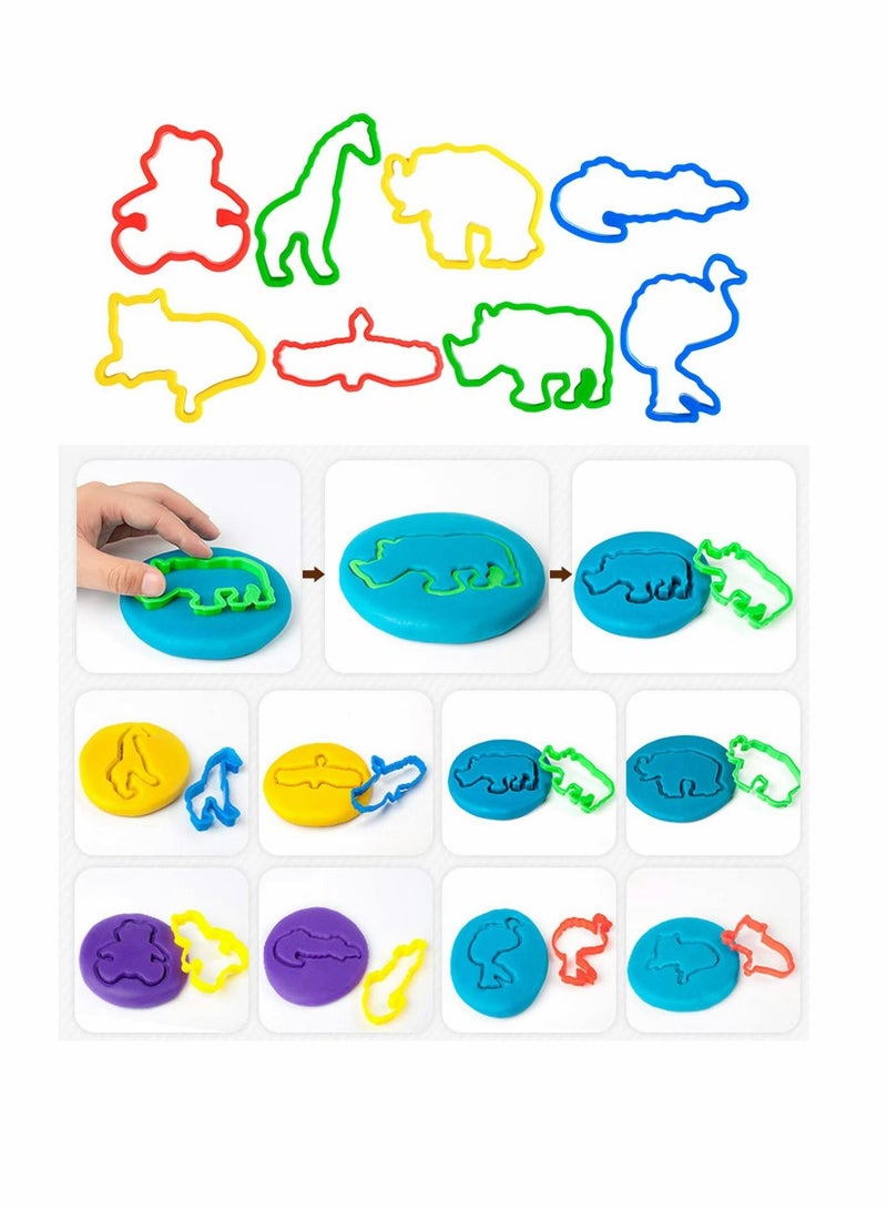 KASTWAVE Play Dough Tools Set, for Kids Letter Molds Dinosaur Molds Various Plastic Animal Molds for Creative Dough Cutting Dough Tools Set for Kids, Various Plastic Molds, Assorted Colors (45 Pieces) - Image 3