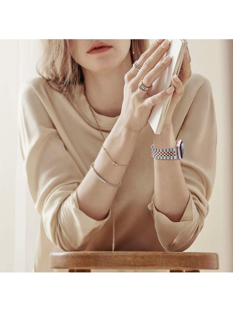 جينيكست الفولاذ المقاوم للصدأ الثقيلة الفرقة مع فراشة قابلة للطي المشبك ربط سوار لسلسلة iWatch8/7/6 / SE سلسلة 5/4/3 / size42/44/45/49mm - Image 4