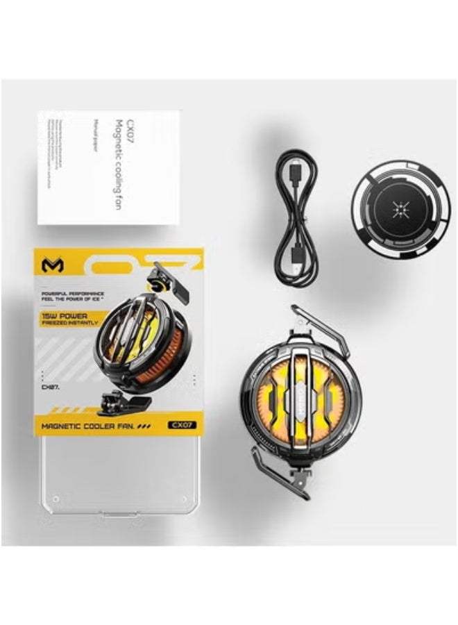 Memo CX07 Smartphone Magnetic Cooler with 15W Fast Semiconductor Cooling Fan | Advanced Heat Dissipation Radiator for Phones & Tablets | Ultra-Quiet, Lightweight, and Portable Design | Universal Magnetic Fit for Gaming, Streaming & Extended Use | Ideal for Preventing Device Overheating During Long Sessions  - Image 3