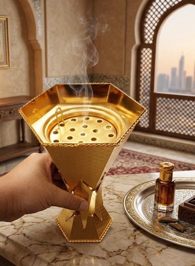 Luxury Geometric Hourglass Incense Burner for Bakhoor and Oud - LC-604S - Image 2